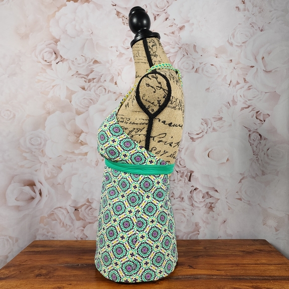Small Green Prana Geometric Tankini Top - Picture 4 of 11
